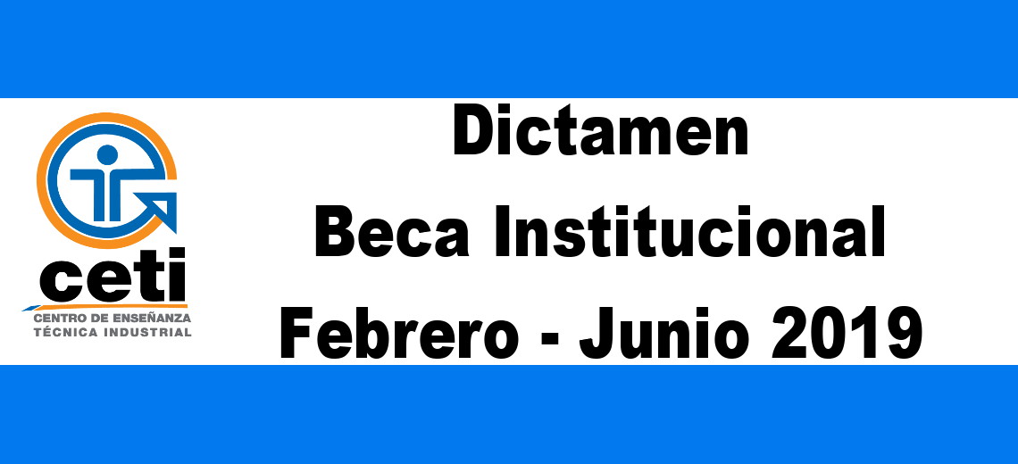 Dictamen Beca Institucional Feb-Jun 2019